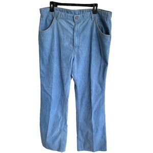 Vintage 70s Levi’s For Men Wide Bell Bottom Leg Light Wash Blue Jeans